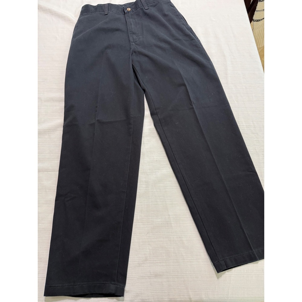 Wrangler Hero Authentic Khakis Mens 32x32 Black Flat Front Cotton Pants 67CK6BK